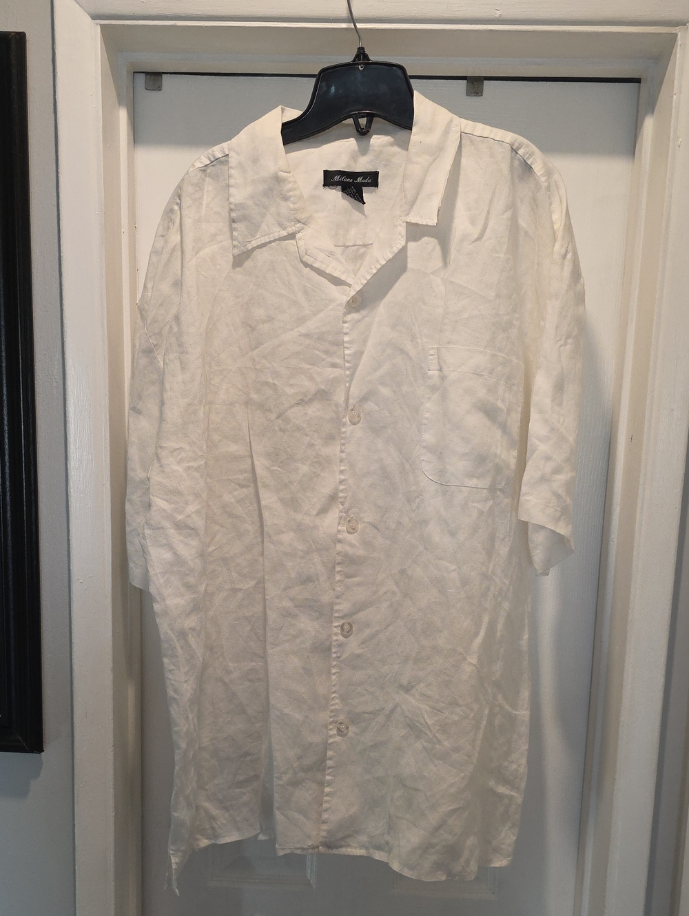 Milano Moda White Shirt with Black Label